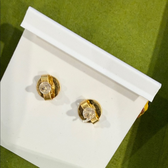 Tory Burch Gold Yellow, Green Blue Dangle Earrings Authentic - Picture 4 of 7